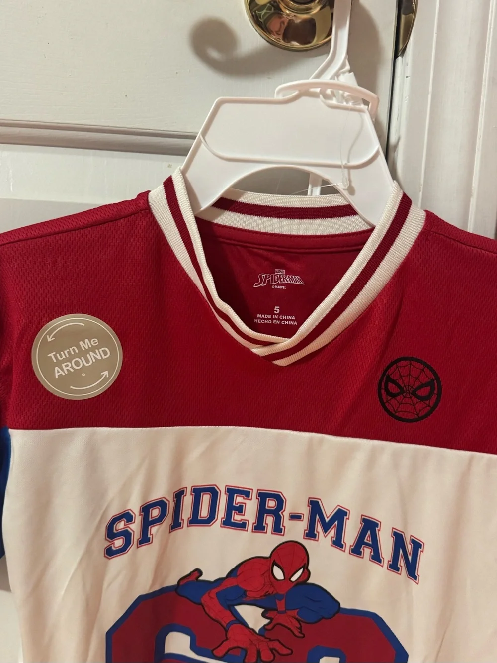 Spiderman Red, White & Blue Kids Jersey Tee